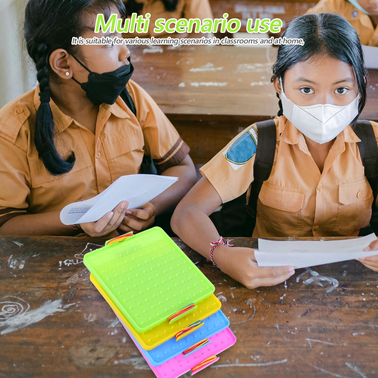 Gatuida 4juegos Geoplano De Doble Cara para Matemáticas Rompecabezas De Formas con Bandas Elásticas Juguete Educativo para Actividades De Aprendizaje Divertidas Primaria