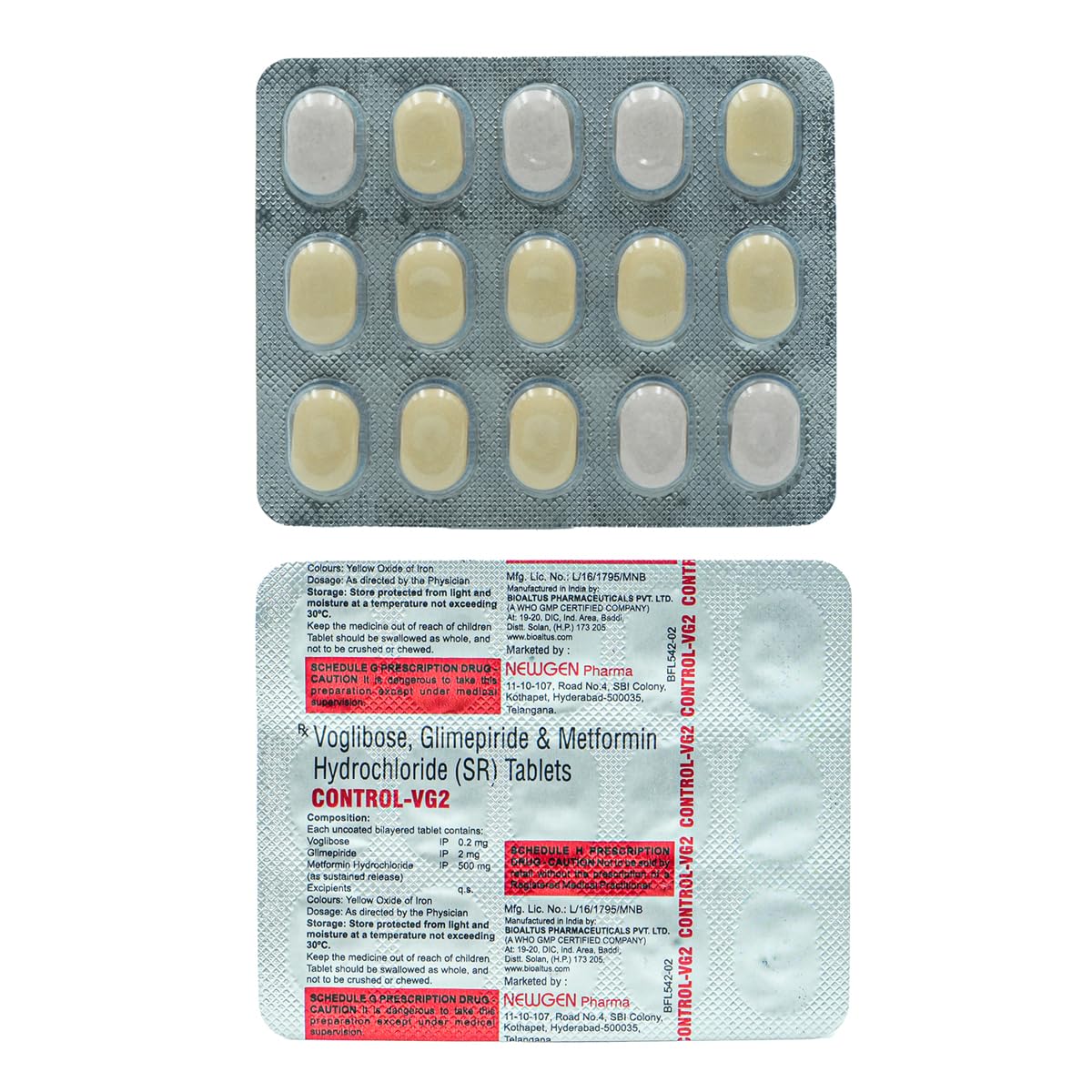 Control VG2 - Strip of 15 Tablets