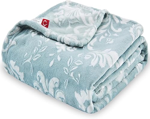 SOCHOW - Manta Uragiri, de franela, vellón, ligera, muy suave y acogedora, de 50 x 60 pulgadas, en color celadón