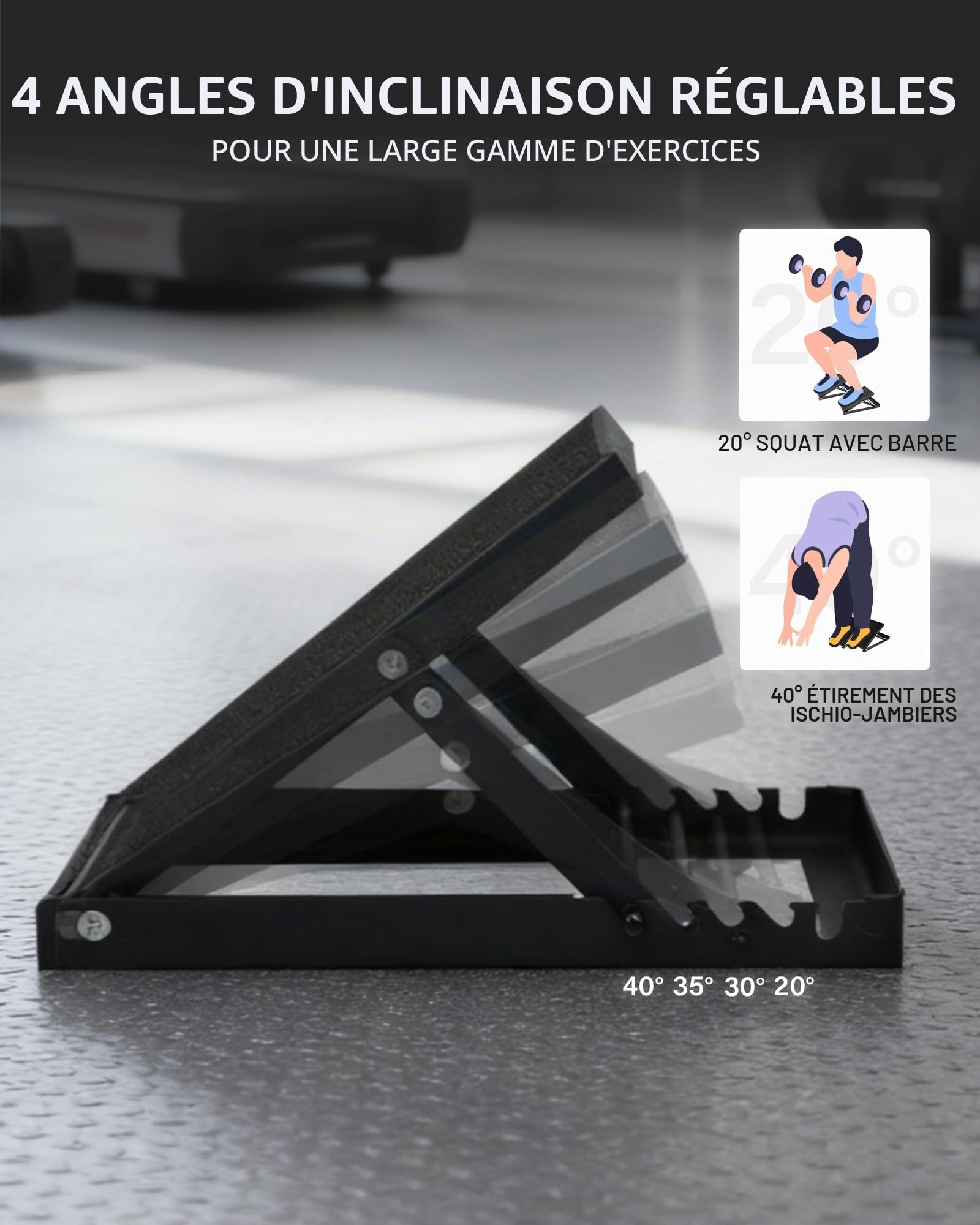 HVO Cales De Bloc Squat: Planche InclinéE étirement Jambes Mollets en LièGe Planche Mollet Wedge Block Capuchon Quantité 2