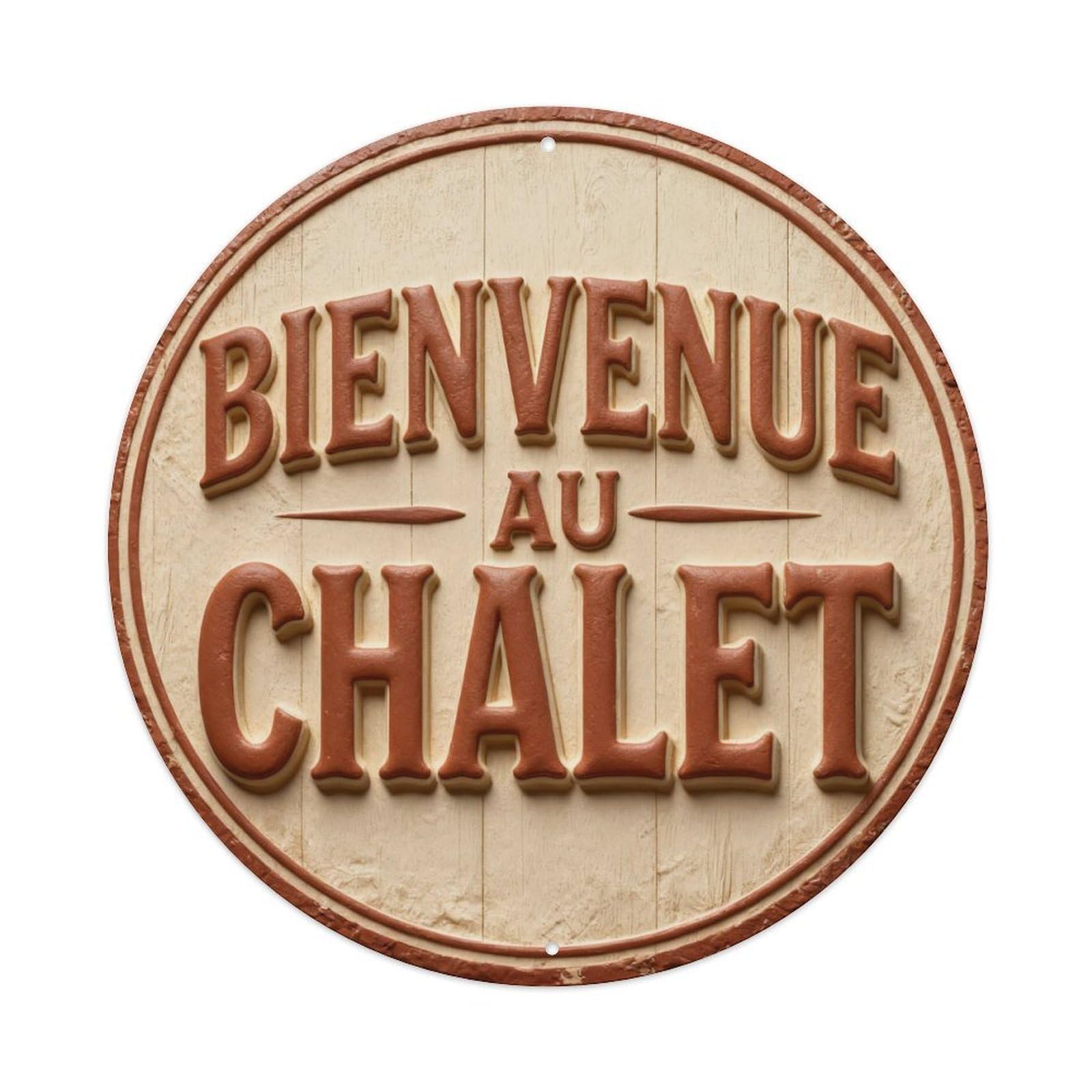 Zlatcbu Vintage Welcome To The Chalet Sign Pattern Metal Tin Sign Retro Wall Art Poster, Decor For Home Living Room Bar Cafe Garage, 8X8 Inch