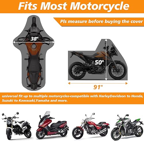 Miniatura 18 de XYZCTEM Funda de motocicleta de alta calidad de 18 capas impermeable para todo clima, resistente a la intemperie, protección solar UV, polvo