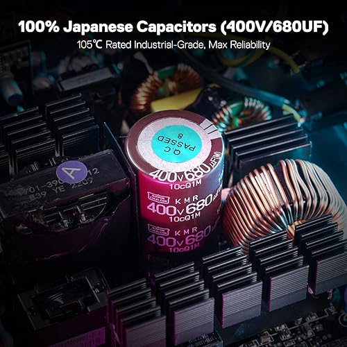 Miniatura 3 de Redragon Fuente de alimentación RGPS-850W 80+ Gold de 850 vatios con ATX 3.1 y PCIe 5.1 totalmente modular, cable de 12VHPWR incluido, condensadores