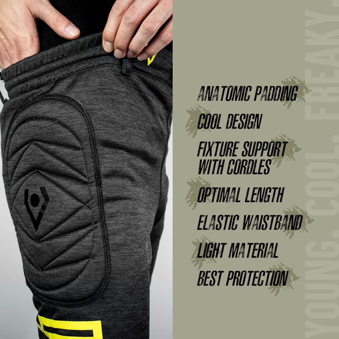Rehab - Pantalon de gardien de but 3/4 pour enfants et adultes - Vêtement de gardien de but pour l'entraînement et le jeu - Taille 128-XXL