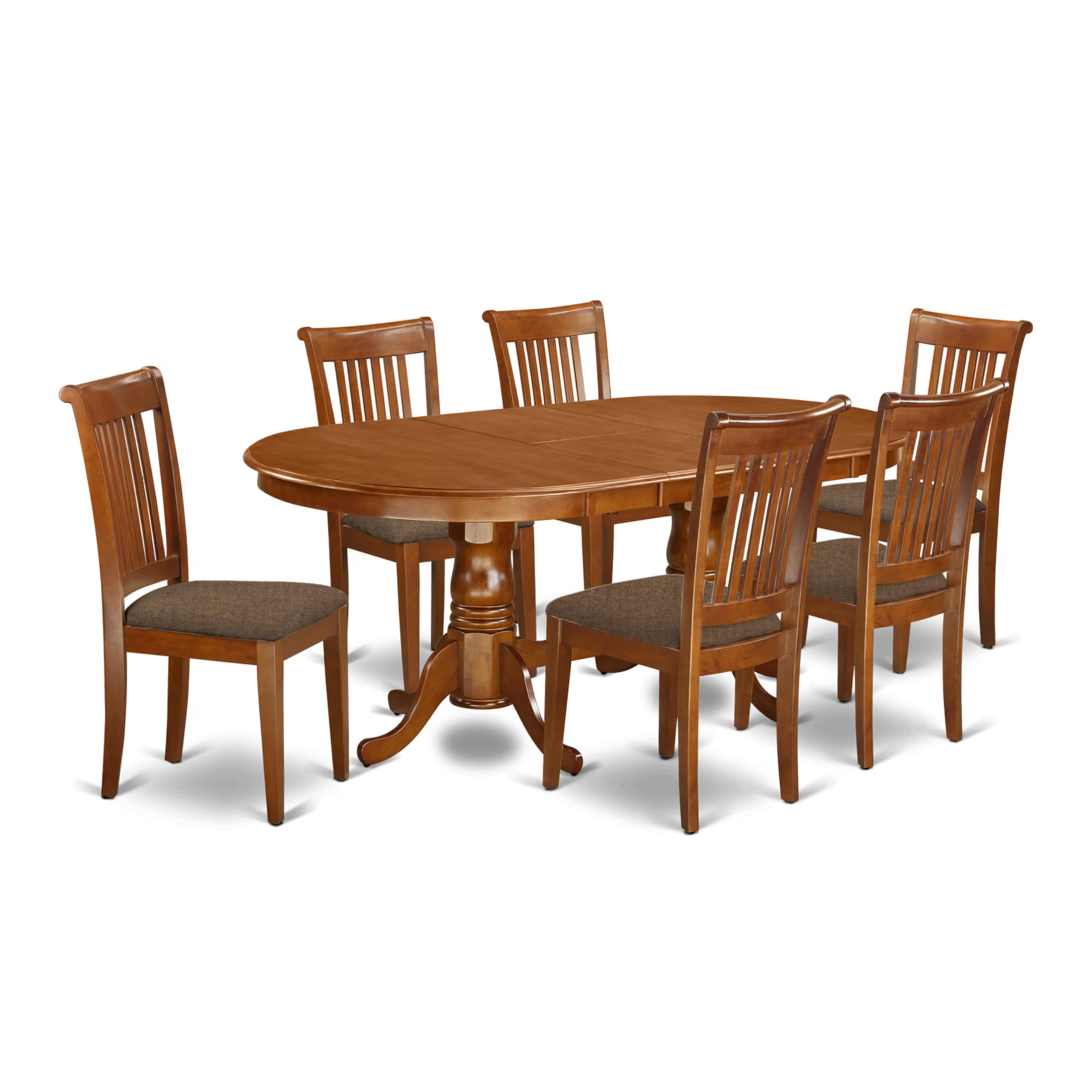Amazon.com - East West Furniture PLPO7-SBR-C 7 Piece Dining Room