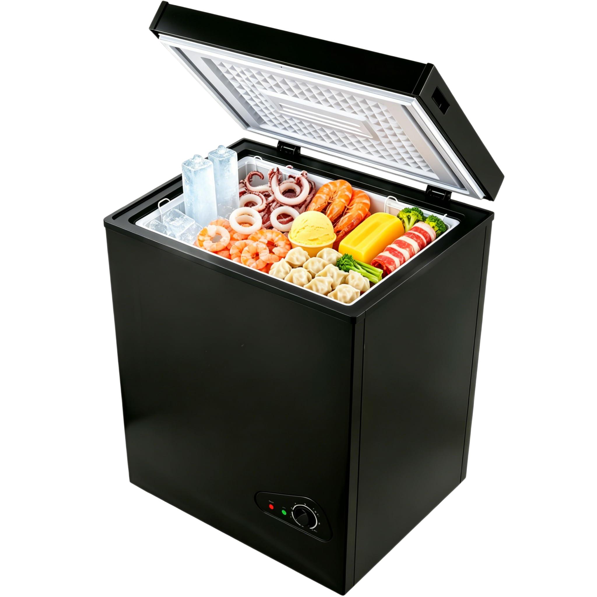 Casanta 2.8 Cu.Ft Chest Freezer, Sleek Black Deep Freezer with Removable Basket, Convertible Refrigerator & Freezer (-0.4℉ to 50℉), Freestanding Compact Mini Freezer for Garage, Apartment, Office | Fridge.com