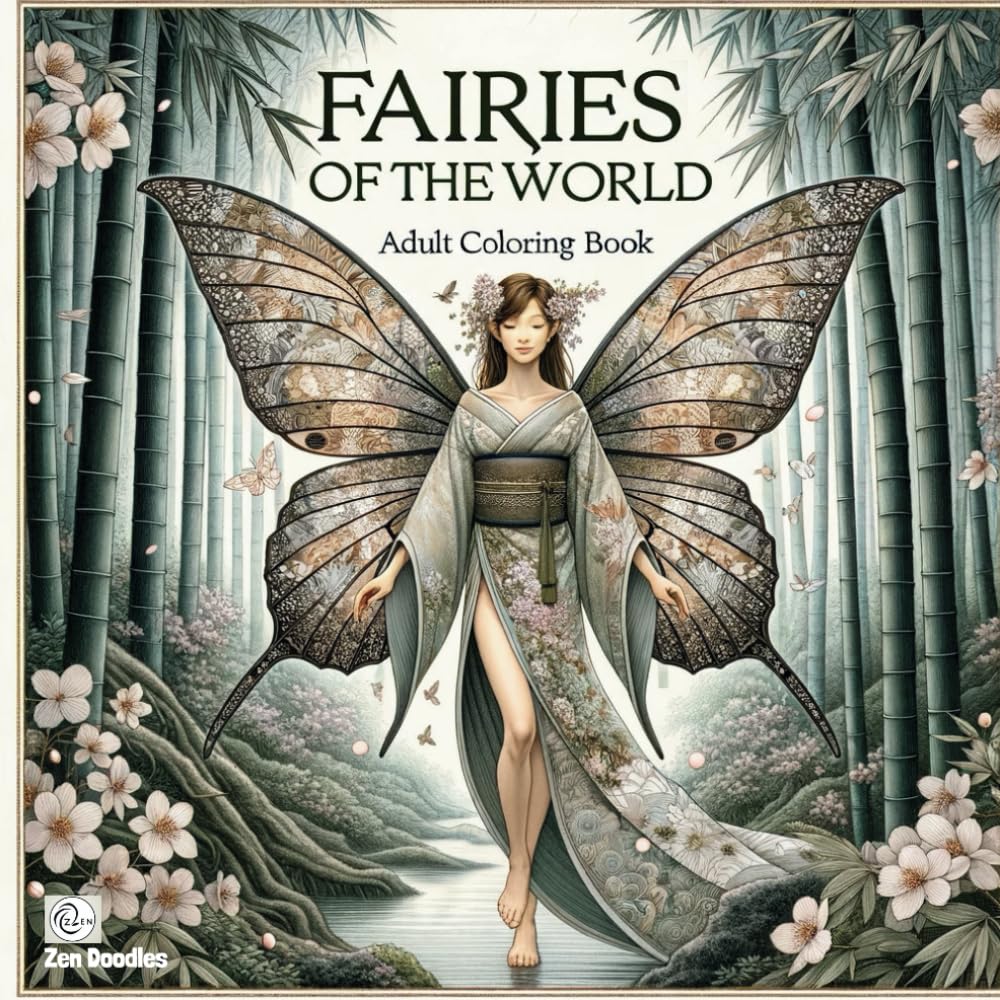 Fairies of the World Adult Coloring Book: Relaxing Grayscale Fantasy Drawings of Fairies from Different Races (Fairyland Fantasies: An Adult Coloring Adventure)