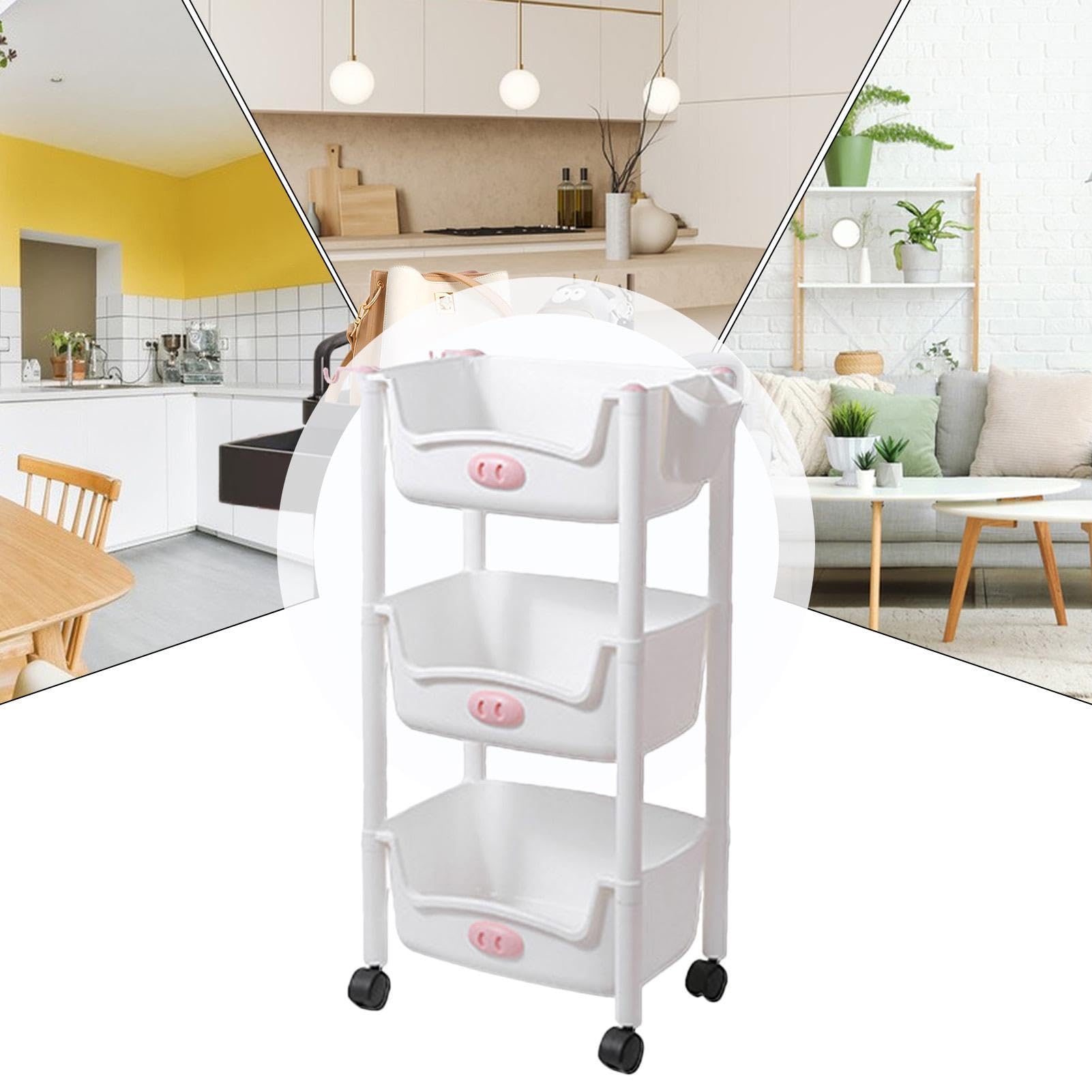 Étagère de rangement pour chariot utilitaire, étagères de | rangement stables, chariot de rangement à plusieurs niveaux, chariot de rangement, étagères utilitaires polyvalentes, étagère