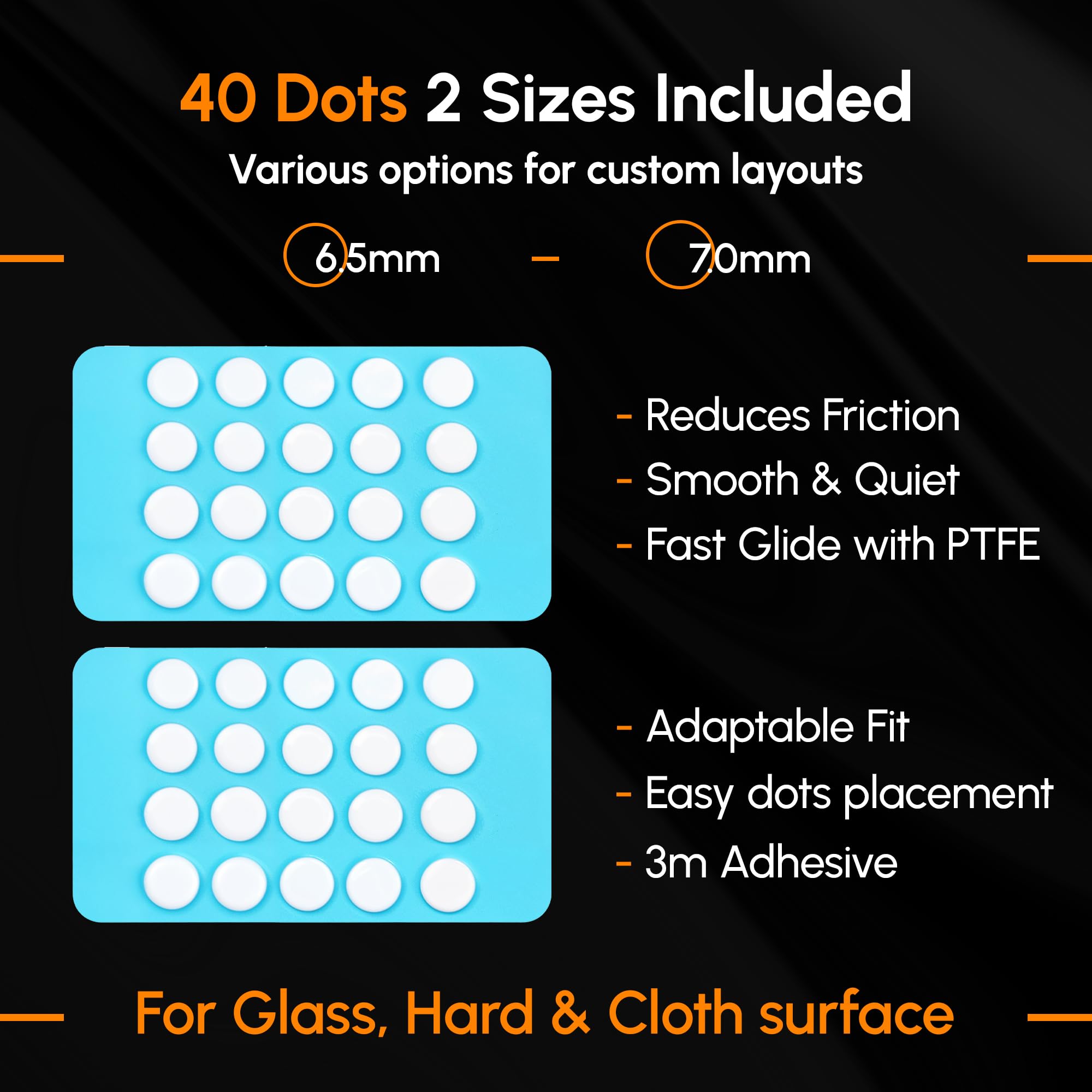 ESPTIGER Esports Tiger ICE V2 - DIY Dots - Gaming Mouse Feet - White