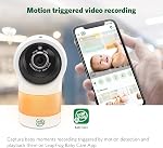 Caméra panoramique et inclinable à 360 degrés LeapFrog 1080p WiFi avec accès à distance, moniteur vidéo de bébé avec lumière nocturne, vision nocturne en couleur, LF1911