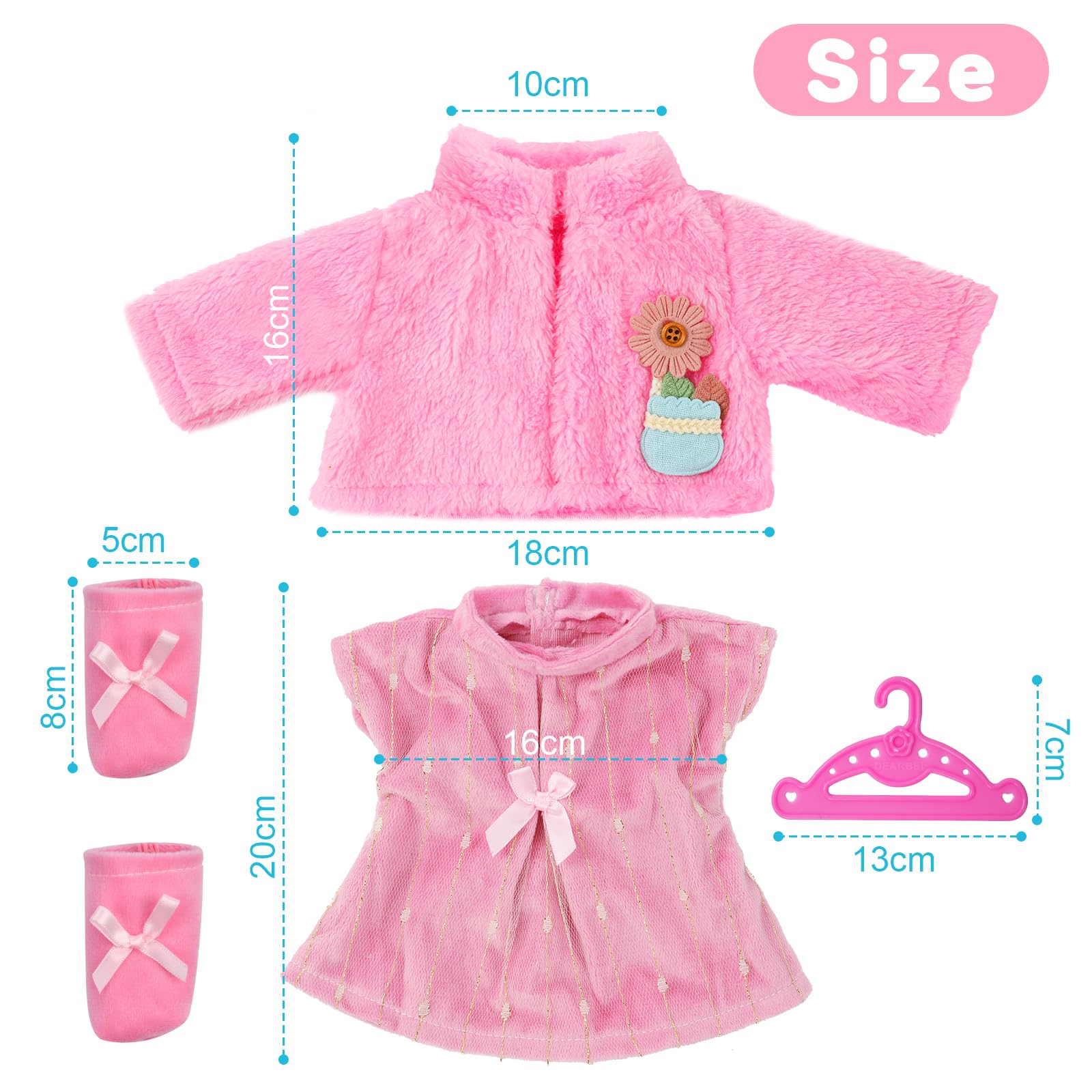 Aolso Ropa para Muñecas Bebé，Ropa para Muñecos Bebé de 35cm-45cm，Conjunto de Ropa de Muñeca,Juego de Disfraz de Muñeca para Niños y Niñas,Accesorios para Muñeca(no muñecas)-Cordero