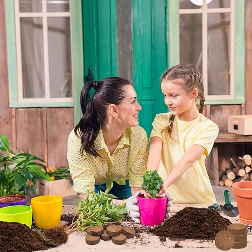 Miniatura 23 de ZeeDix 100 piezas (1.575 pulgadas) de fibra de coco comprimida de fibra de coco para macetas de semillas – Pellet de fibra de coco orgánico