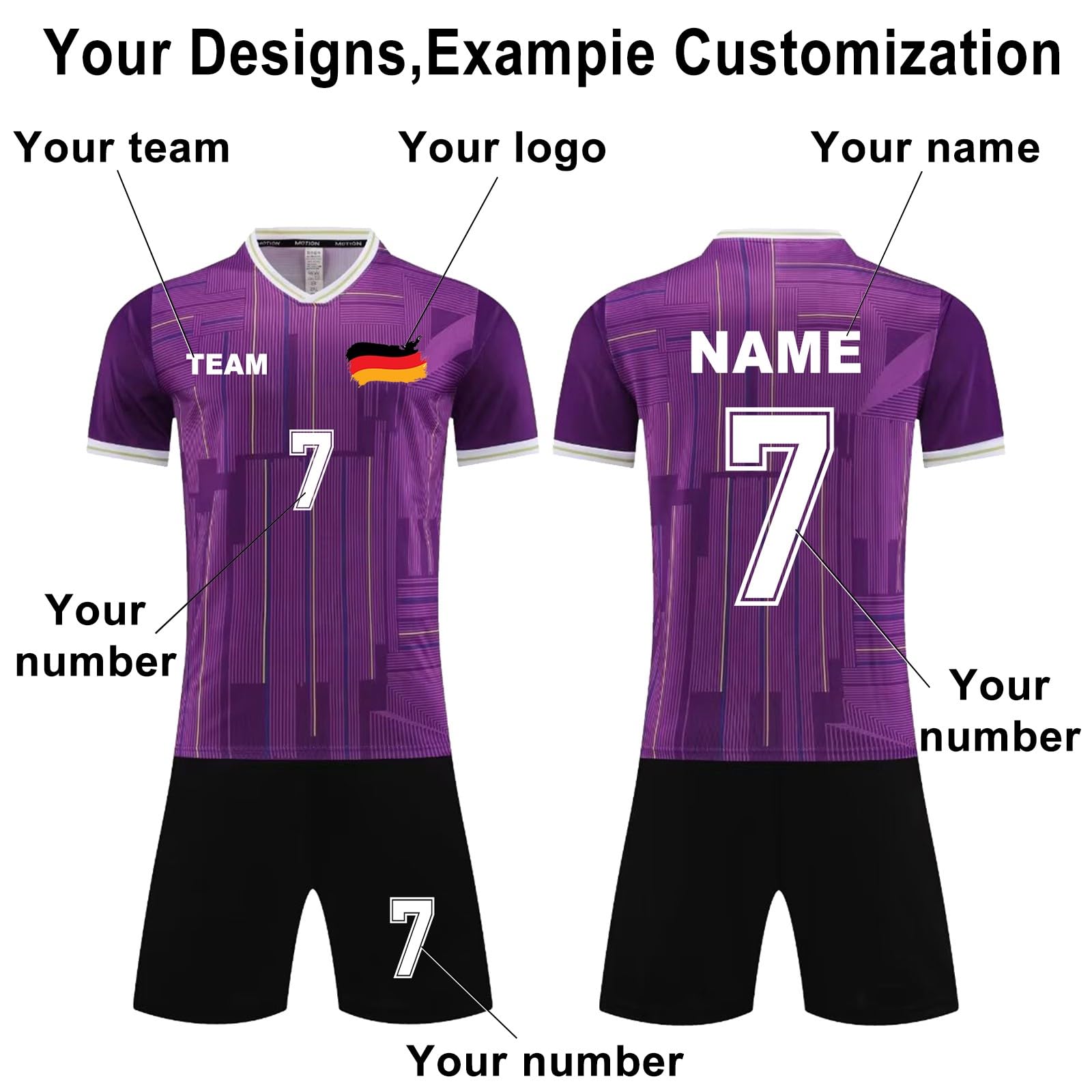 Maillot Equipe de France Football 2024 Maillot de Foot Personnalisable Enfant Homme Personnalisé avec Nom Numéro L'équipe Le Logo Maillot Foot France Tenue Sport