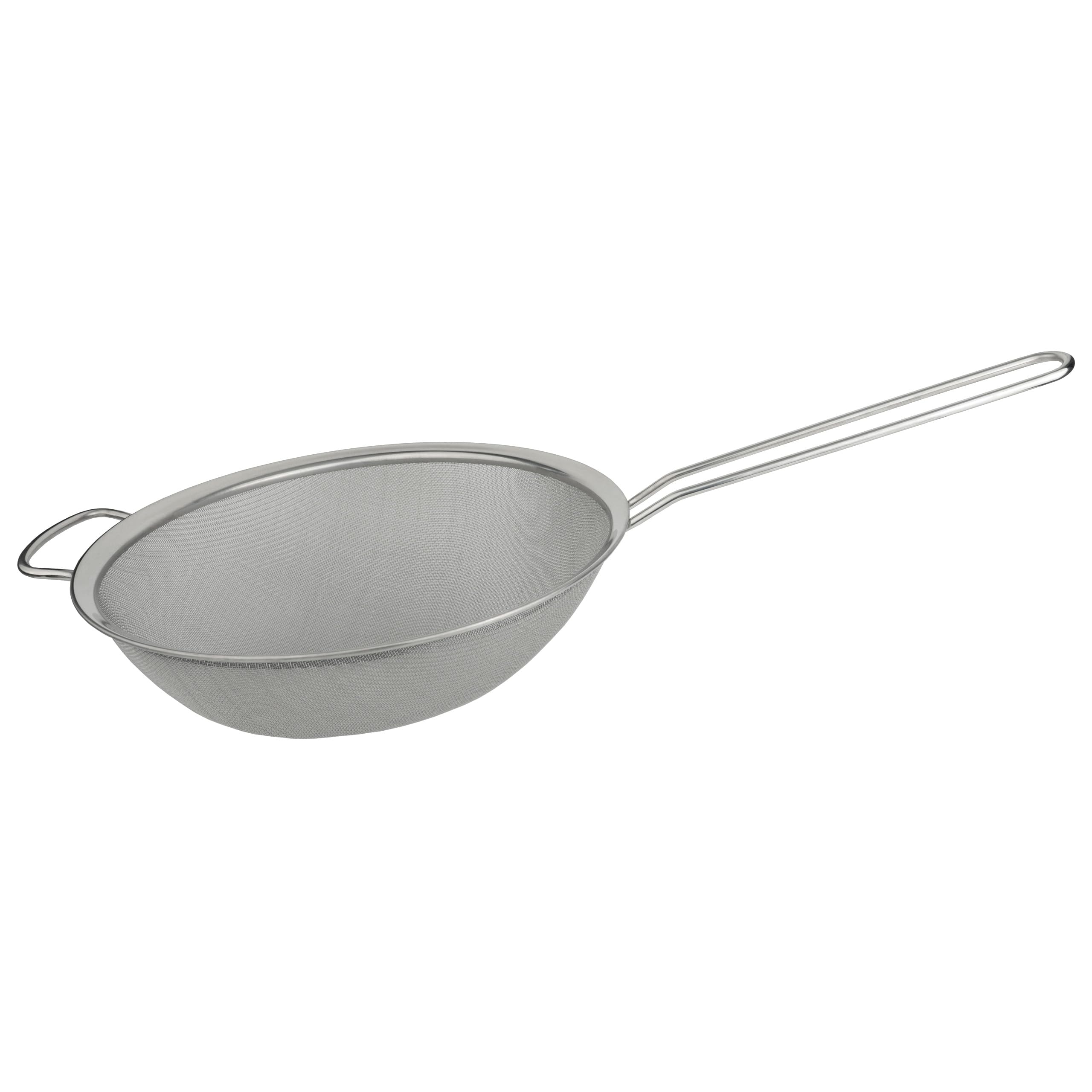 Grunwerg ST-3010 Fine Mesh Strainer with Polished Rim And Handle, Silver, 10-Inch, 25cm Diameter