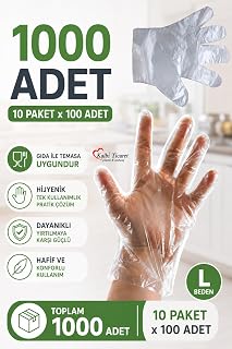 Şeffaf Eldiven 1000 Adet Hışır Poşet Eldiven Kulla