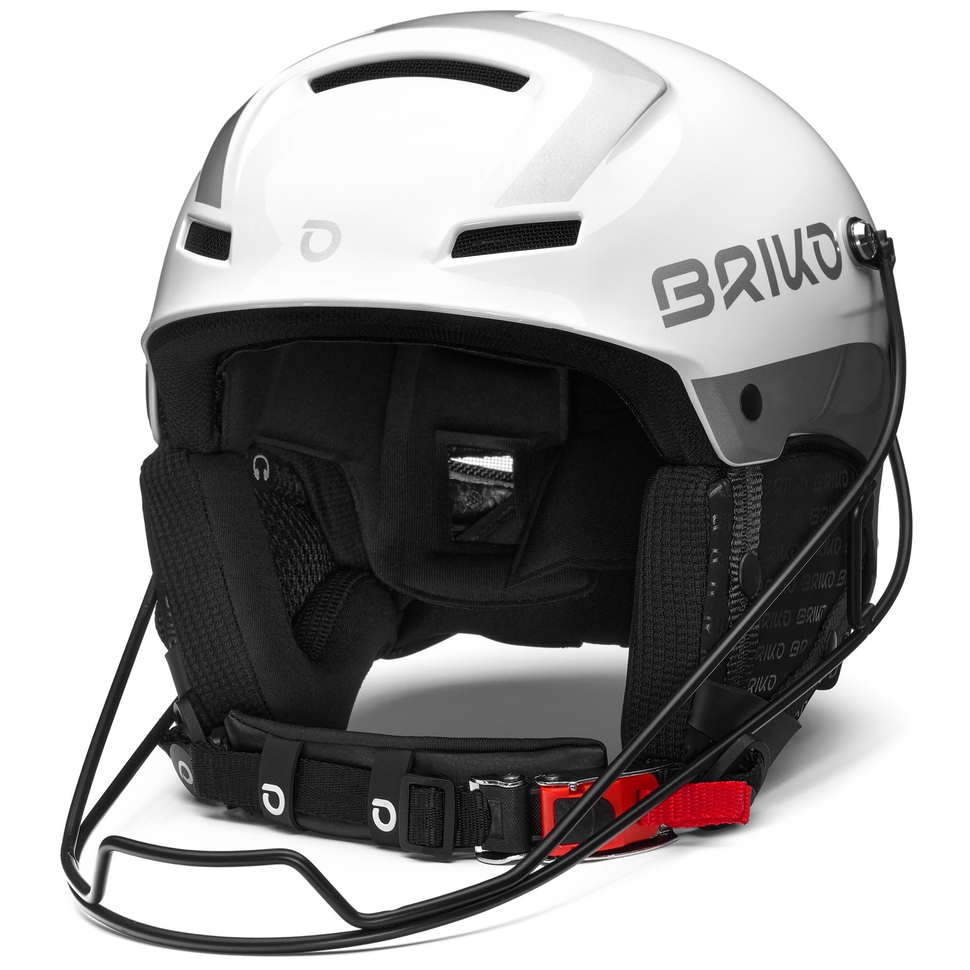 Briko, HELMET Unisex dorosły, SHINY WHITE-SILVER, 64