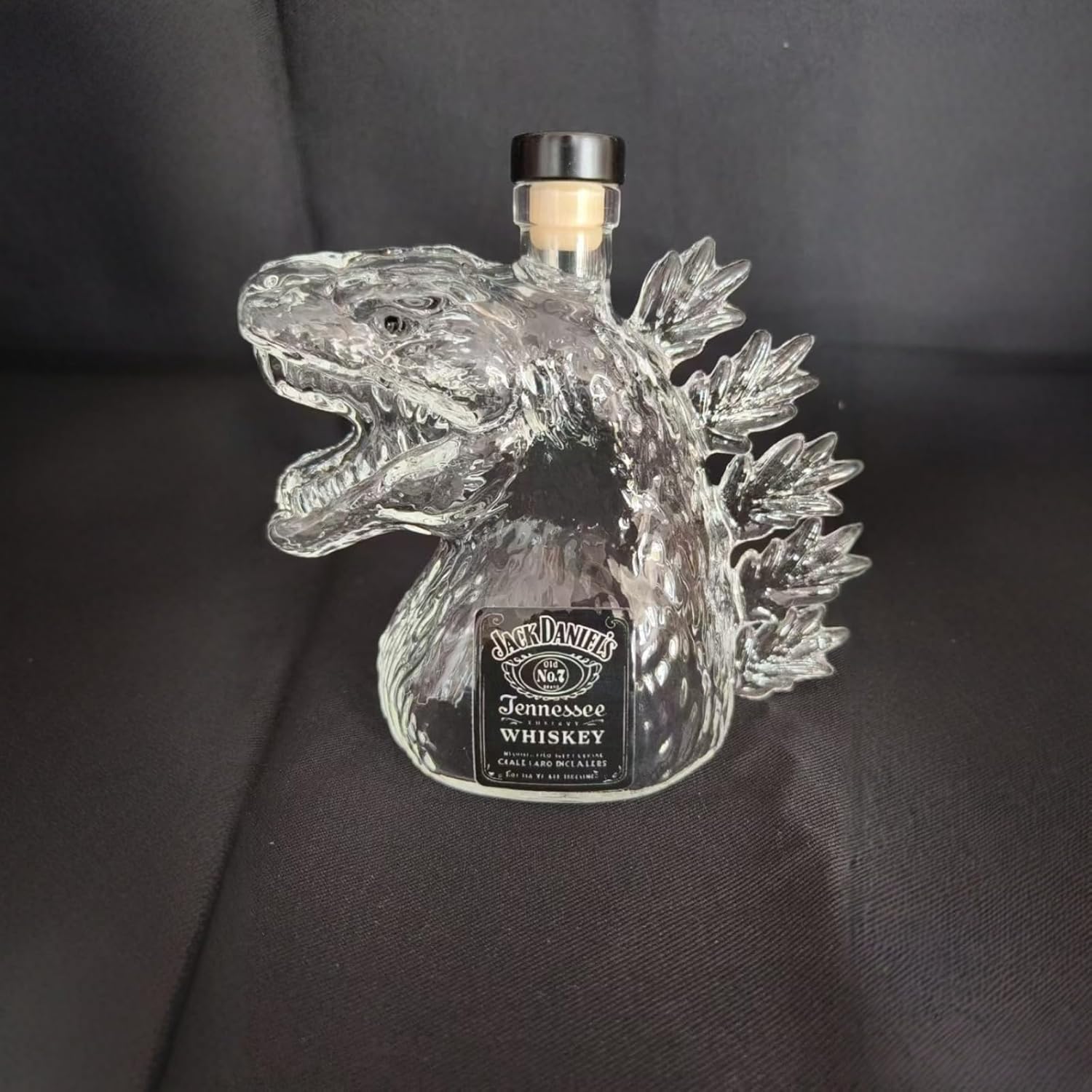 Whiskey awakener, Tyrannosaurus rex glass bottle, dinosaur shaped bottle