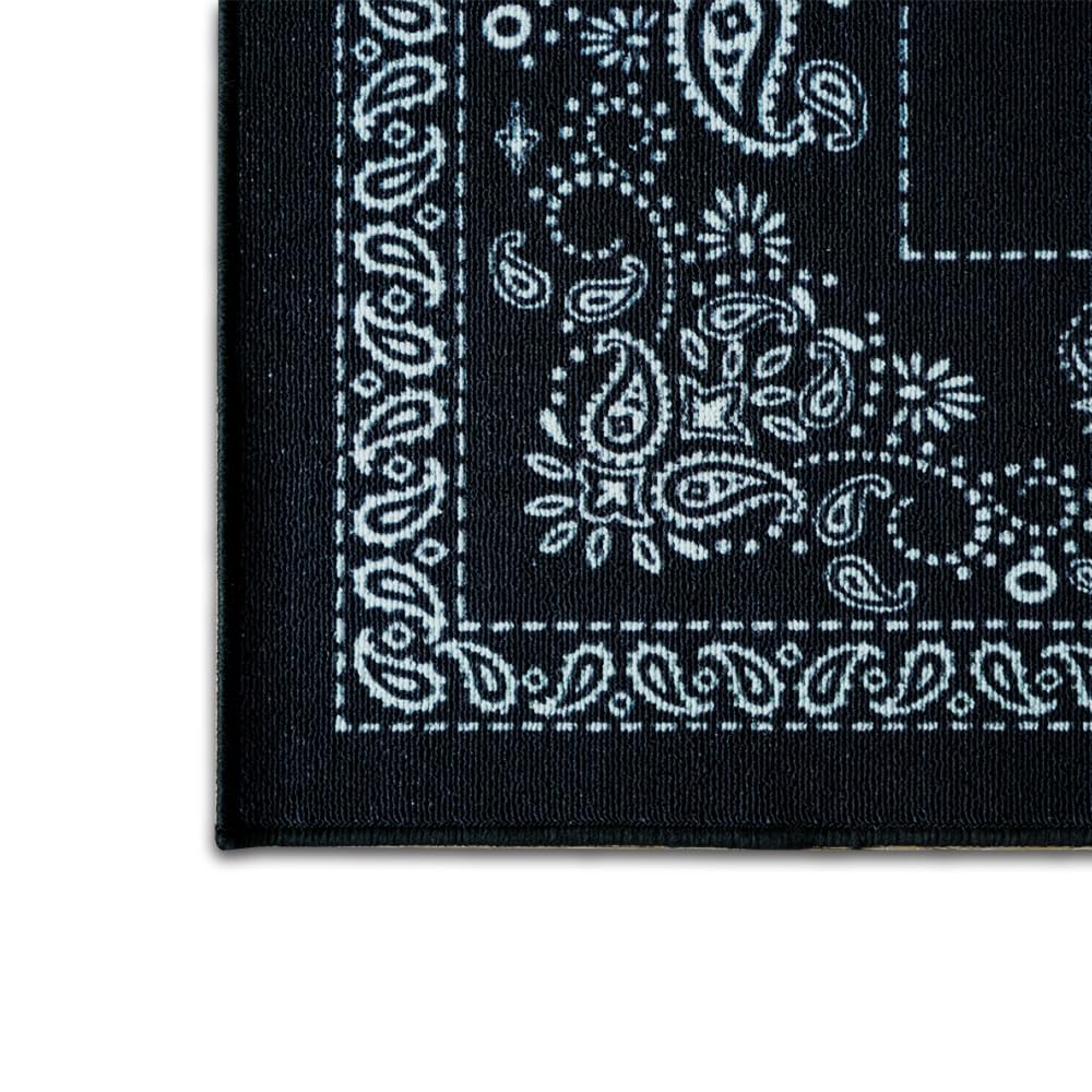 Aucuda Paisley Trommelteppich, 1,8 x 2 m, dicht gewebter Stoff, Trommelbodenmatte mit rutschfester Unterseite, elektrisches Schlagzeug-Teppichzubehör für Drumming, Wohnzimmer, schalldicht, keine