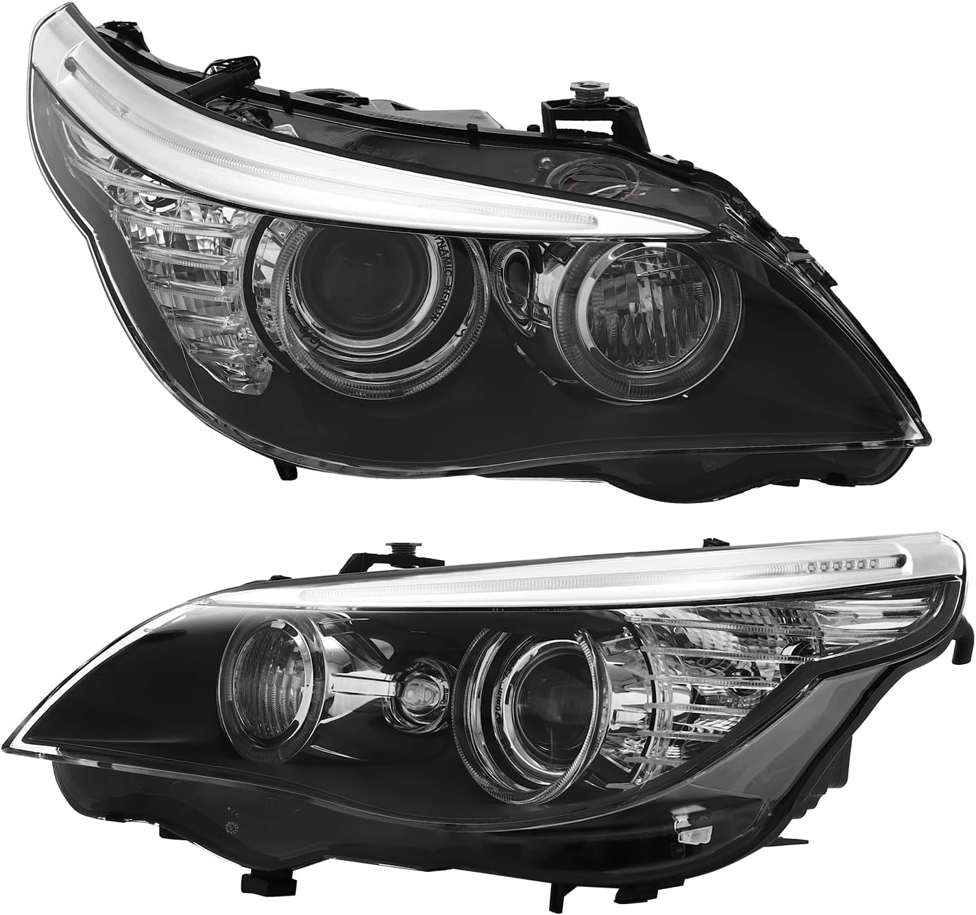 Front Headlight Assembly for 2008-2010 BMW M5 528i 535i 550i,Replacement Headlamp w/DRL,HID/Xenon w/AFS Only,Prefect Match Original Vehicle Replace Directly (Left Driver Side+Right Passenger Side)