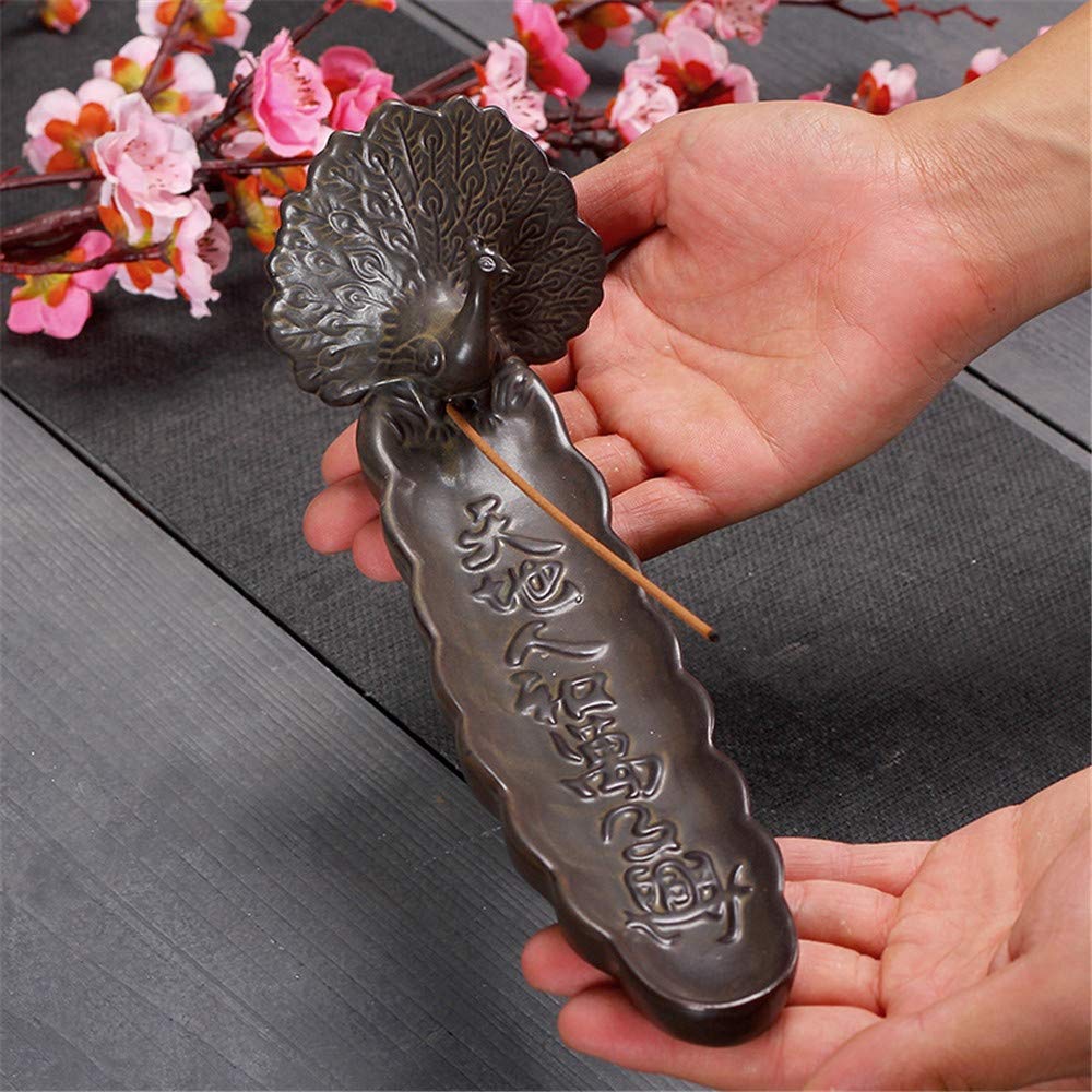 Quemadores de incienso, decoración del hogar, moderno quemador de incienso con forma de pavo real, atrapahollín o soporte para varillas de incienso, quemador de incienso de reflujo para yoga en casa,