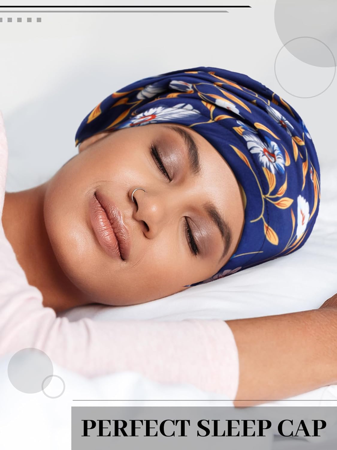 Sintege 6 Pcs Satin Lined Bonnet Sleep Chemo Hat Stretch Cancer Cap for Women Men Cancer Patient African Silk Soft Beanie(Modern Patterns) - Image 3