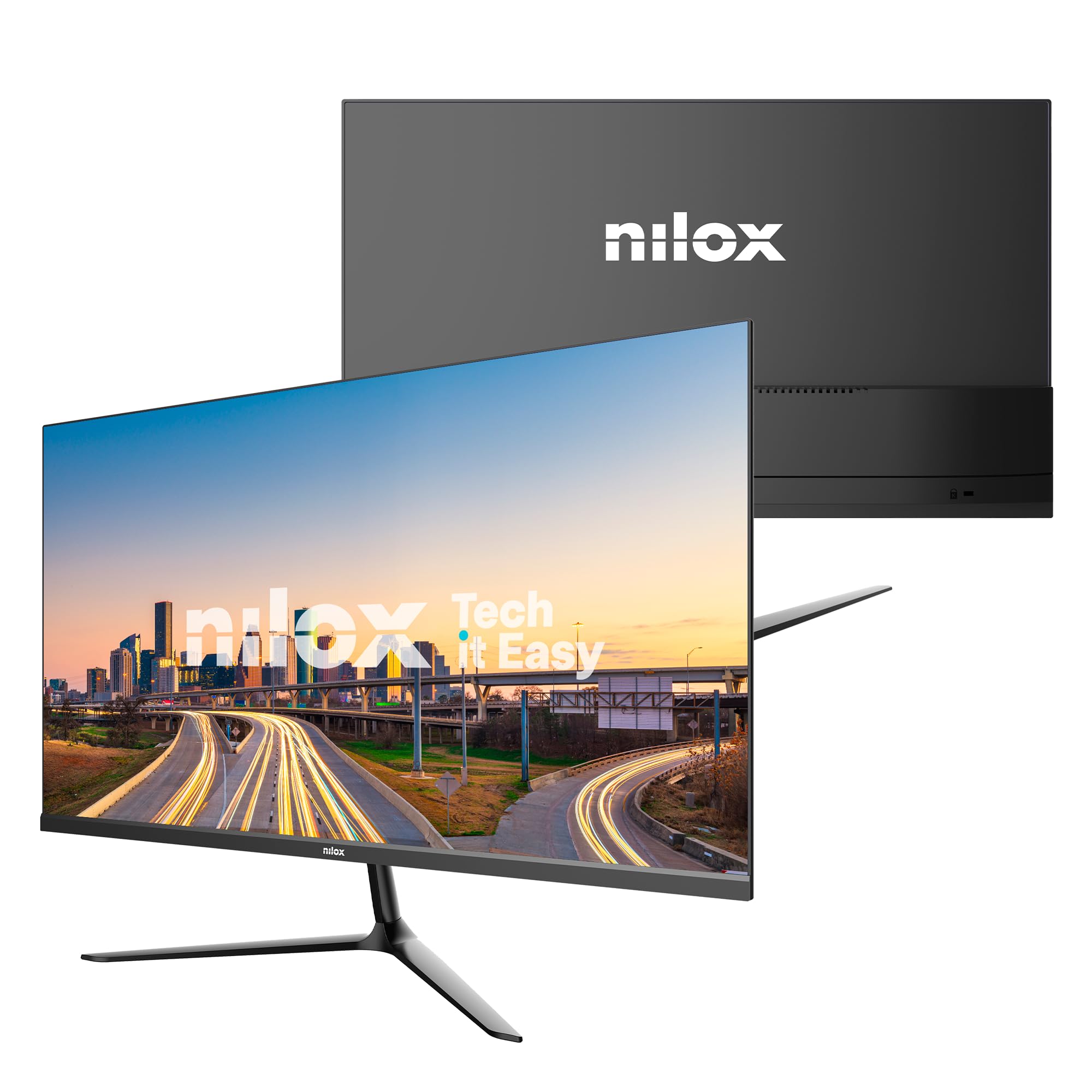 Nilox NXM24FHD1203 Moniteur 24 Pouces, Full HD, écran de Gaming 120 Hz, écran d'ordinateur avec Support VESA 75 x 75 mm, connexions HDMI et VGA, réduction de lumière Bleue pour Confort visuel