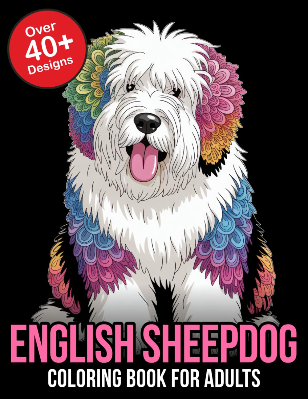 English Sheepdog Coloring Book For Adults