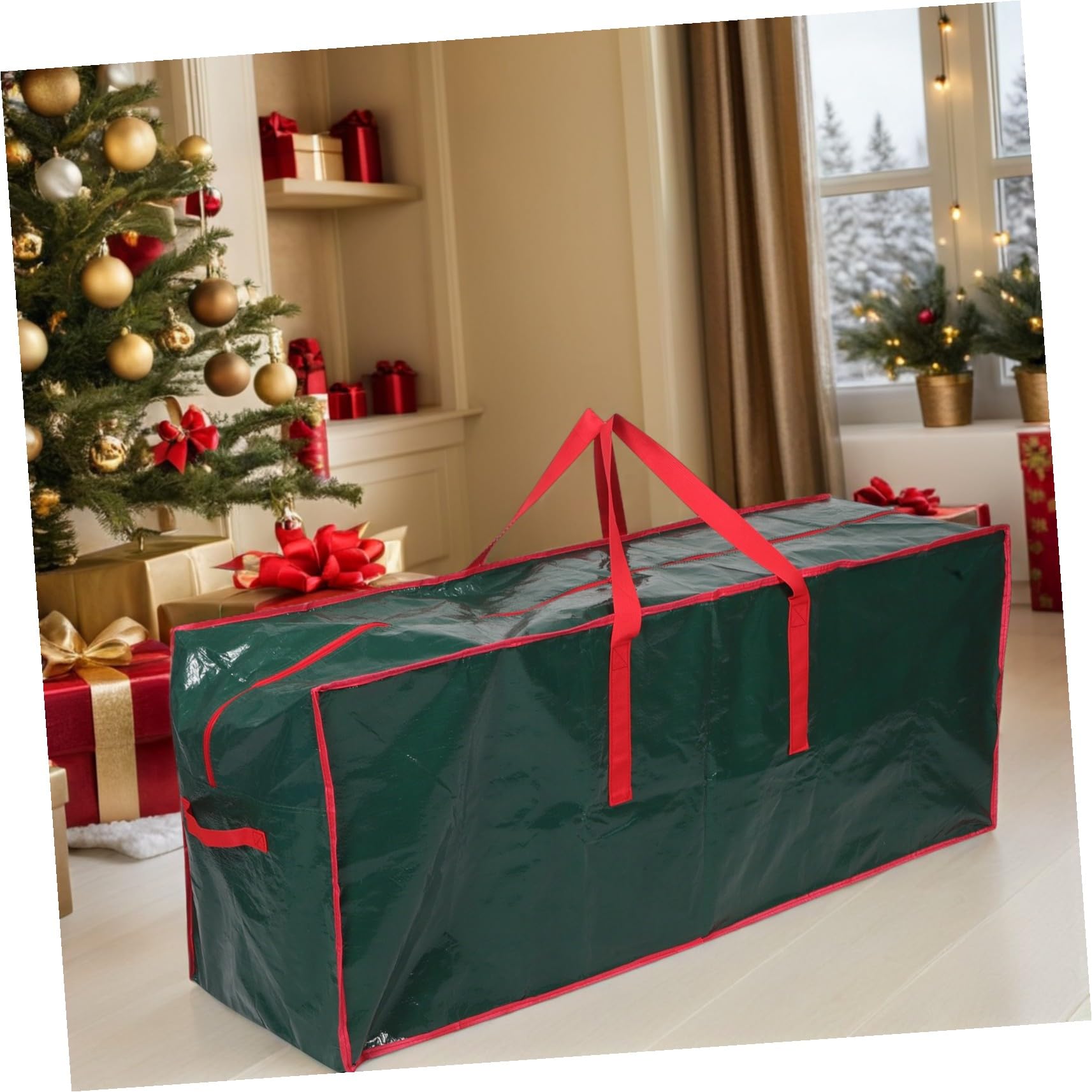 STOBAZA Aufbewahrungsbeutel für Weihnachtsbäume Robuste Tasche mit Reißverschluss für Künstliche Bäume und Dekorationen Staub und Feuchtigkeitsabweisend Vielseitig Einsetzbar