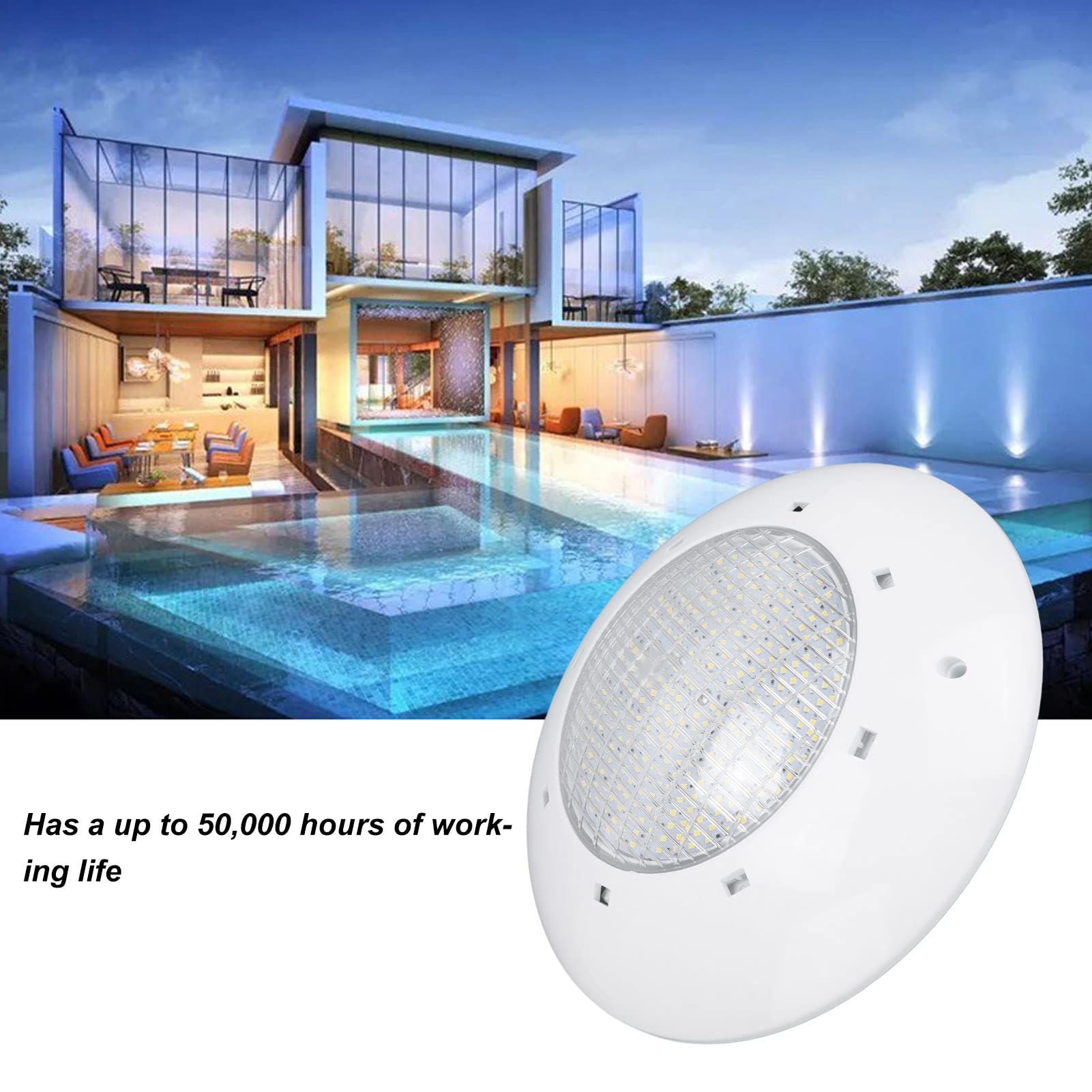 SIXRUN 35W LED-Unterwasserleuchten IP68 Wasserdichtes Weißlicht Poolbirne für Schwimmbäder, Heimaquarien, Springbrunnen, Teiche