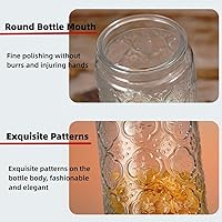Vista 5 de Tarro de vidrio con tapa hermética de bambú, frasco sellado de vidrio vintage de 35 onzas para almacenamiento en encimera de cocina, recipientes