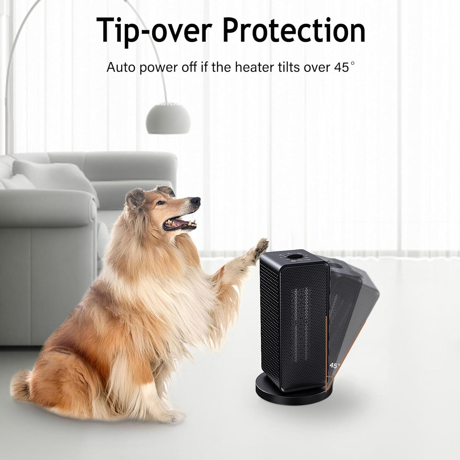 Space Heater, 70° Oscillating Portable Electric Heater for Indoor Use, 1200W Upgraded PTC Ceramic Heater, Small Space Heater for Bedroom, Desktop, Office and Indoor Use