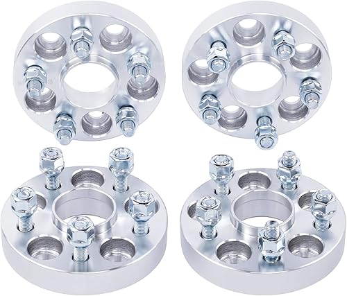 DCVAMOUS 4 espaciadores espaciadores de rueda espaciadores de 5 x 4.5 de 1 pulgada con pernos de 12 x 1.5 de 2.642in con orificio de buje compatible