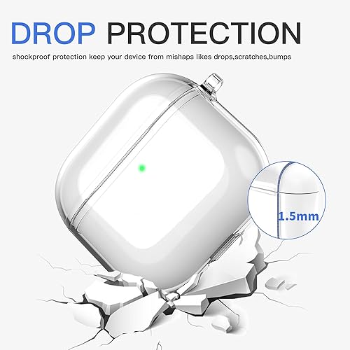 Miniatura 5 de Veirrw Funda para AirPods 4, funda transparente de TPU suave para AirPods de 4 generación para mujeres y hombres, funda para AirPod 4 con kit