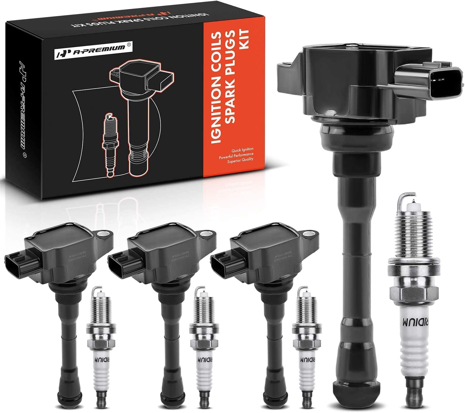 Ignition Coils and Spark Plugs Kits Compatible with Nissan Juke 2011-2017 L4 1.6L