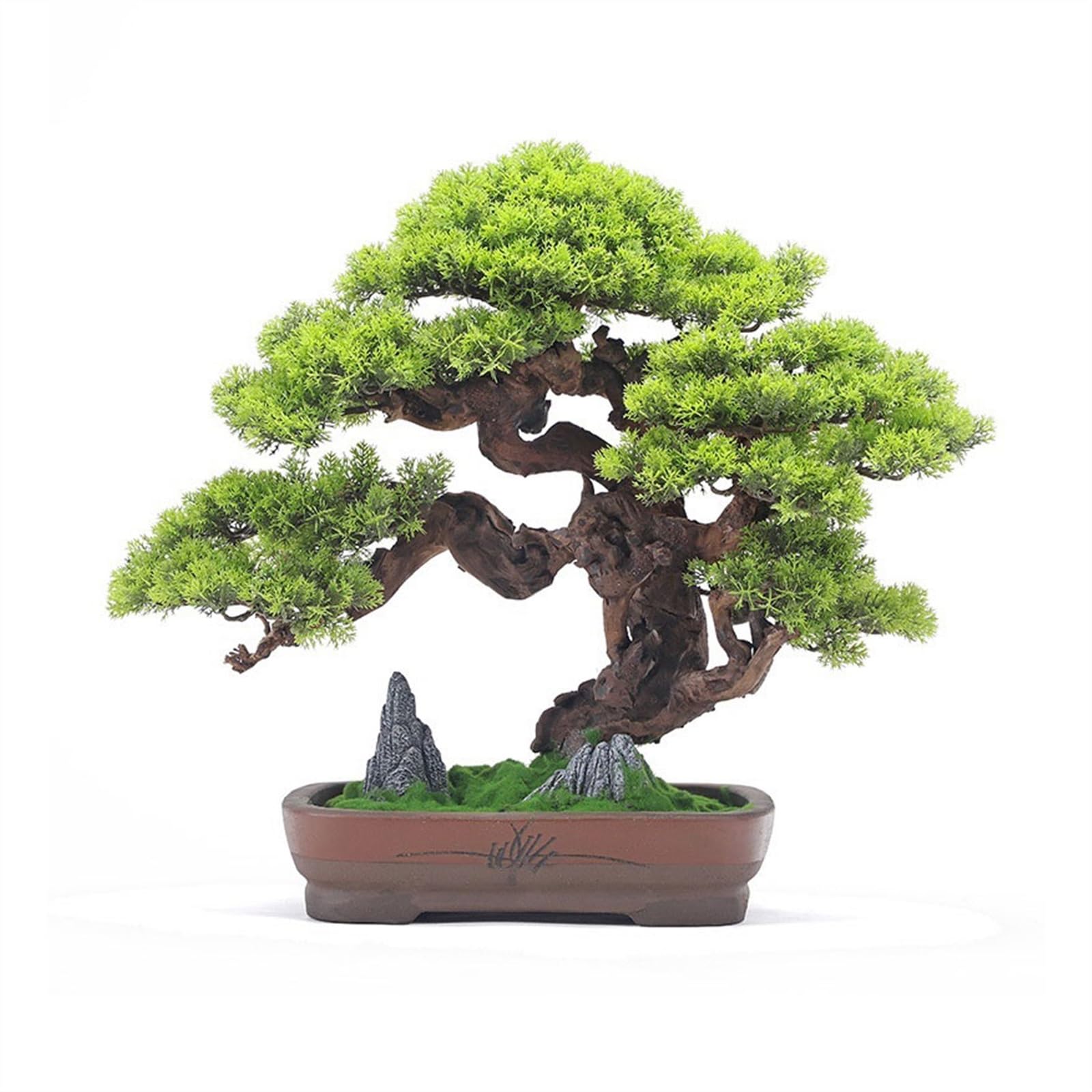 Fake Plant Simulation Bonsai Fake Green Plants Potted Office Study Chinese Decorative Ornaments Hotel High-grade Furnishings