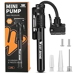 Bicycle Pump Mini Bike Pump - Aluminum Alloy Cycle Pump for Presta & Schrader Valve, Portable Lightweight Bike Tyre Pump Fast Tyre Inflation Mini Air Pump for Mountain Road Bike Ball Pump