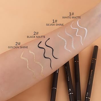 CCbeauty 4 Colors Liquid Eyeliner, Waterproof Matte & Shimmer Eye Liner, True-Black Quick Drying Eyeliner Pen, Long Wearing, Smudge-Proof, Transfer-proof Eye Makeup with Ultra-Fine Tip