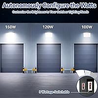 Vista 2 de LTBLIGHT Paquete de 2 luces LED de pared de 150 W, iluminación exterior del atardecer al amanecer, 3000 K/4000 K/5000 K conmutable con fotocélula