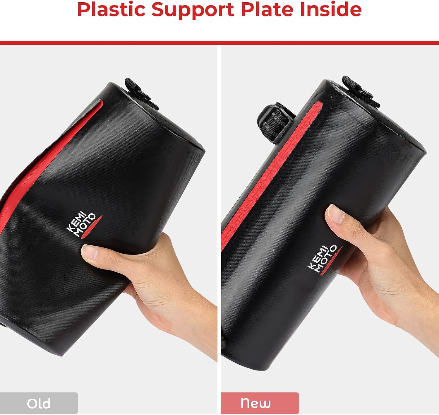 KEMIMOTO Universal Motorcycle Handlebar Bag 3L Waterproof with Shoulder Strap Saddlebag Barrel Tool Bag
