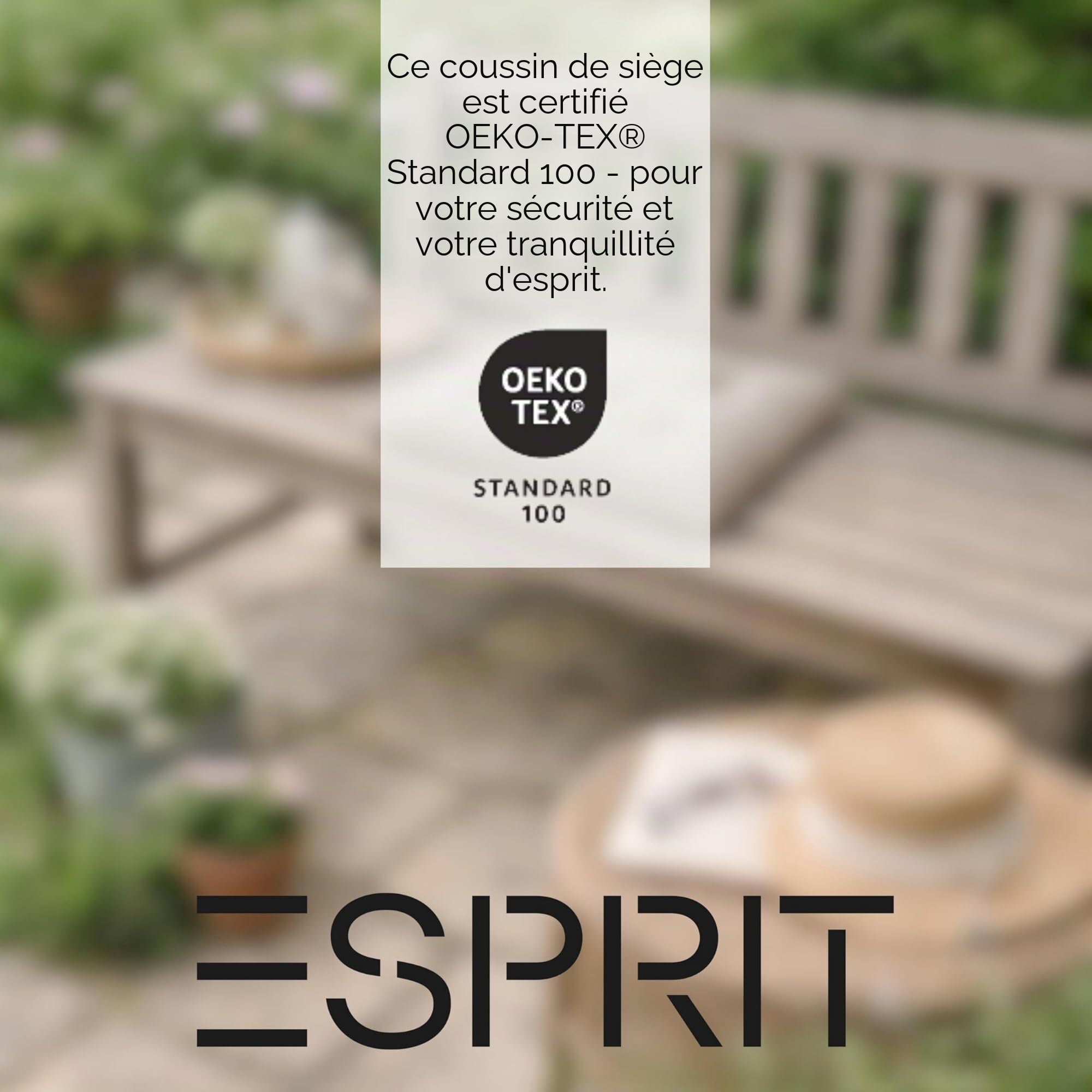Esprit Lot de 2 coussins de chaise 40x40 cm Vert - Coussins de chaise confortables pour salle à manger et cuisine - lavables jusqu'à 30°C - Oeko-Tex - Housse de siège pour meubles de jardin, coussin