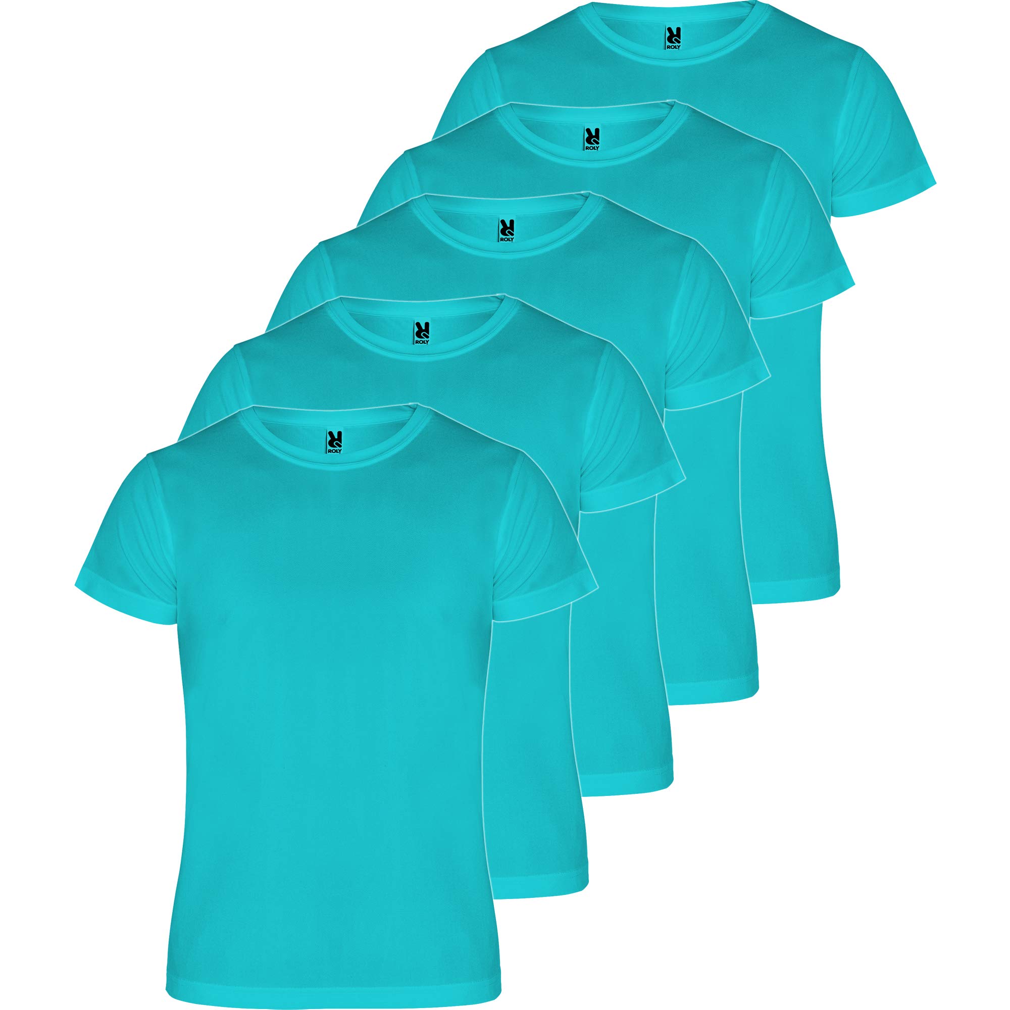 Roly Camimera - 5 Magliette Sportive Traspiranti per Il Fitness o la Corsa