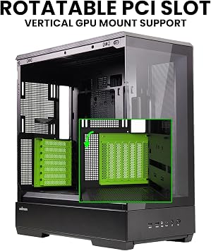 Zalman P50 ATX Mid-Tower Premium PC Case - Panoramic Tempered Glass, Hinged Cable Management Doors, Back-Connect Motherboard Compatible, Barebone Computer Chassis, Black