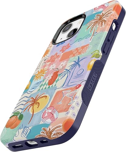 Vista 971 de Casely Funda para iPhone 13 Compatible con MagSafe Color Splash de medianoche Funda retro abstracta Color de medianoche Splash Abstracto