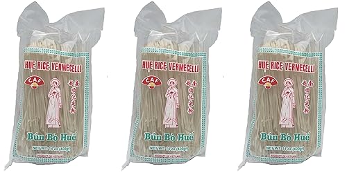 CAF Fideos de arroz de fideos premium, fideos de arroz, tono Bun Bo, palitos de arroz de 14 onzas (3)