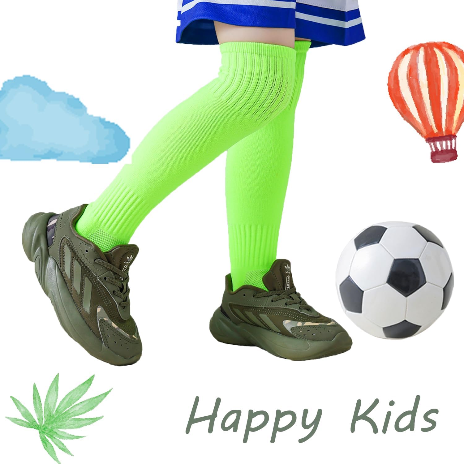 Kids Soccer Socks Toddler Football Socks Uniform Knee High Athletic Sports Socks For Boys Girls