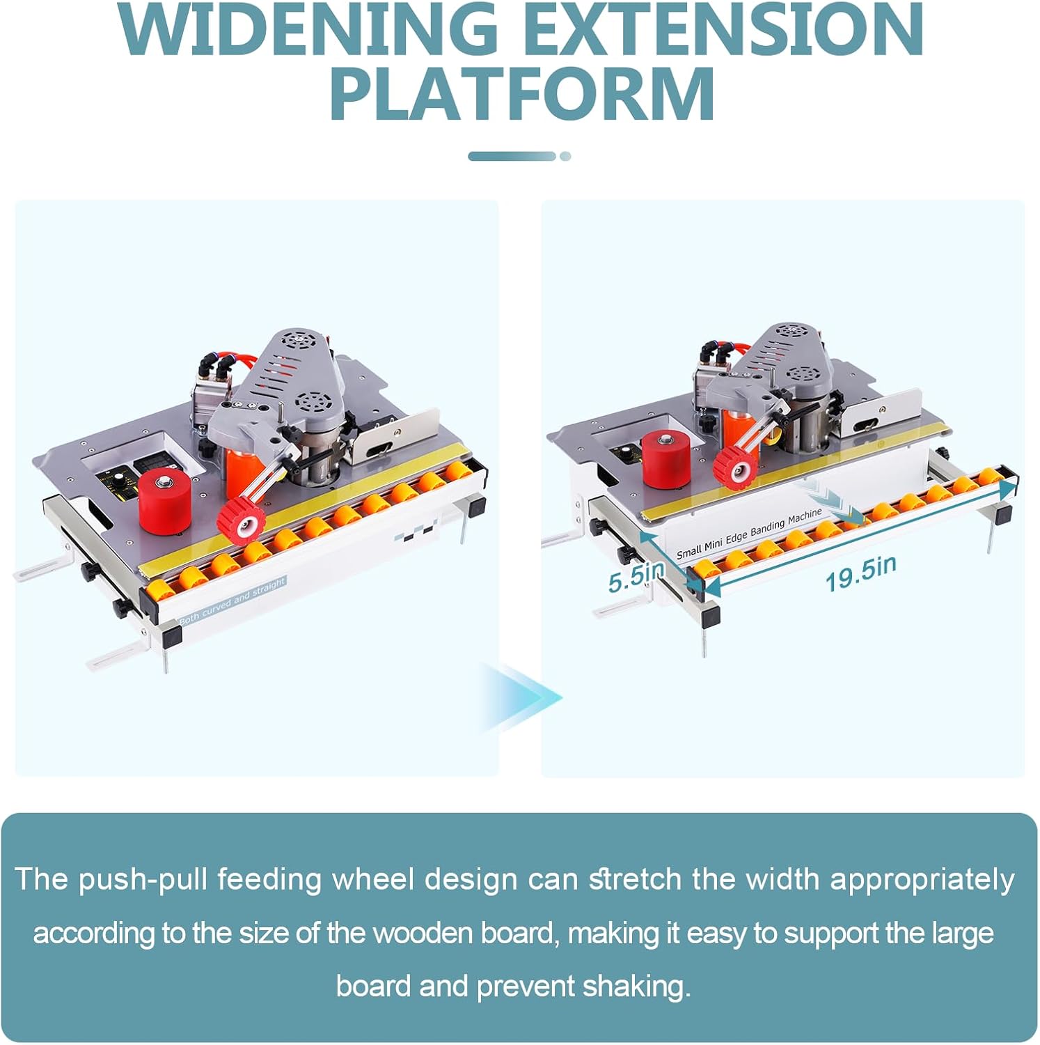 Edge Bander Banding Machine Mini Automatic Tape Breaking Edge Banding Machine Microcomputer Control Curve Straight Edge Sealing Dual-Side Gluing Adjustable Speed 110V