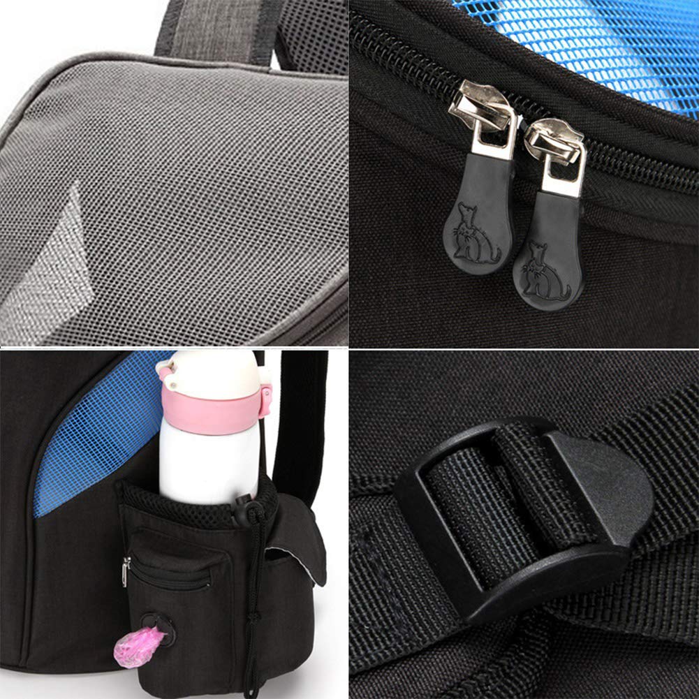 Mochilas para Perros, Bolsa de Viaje para Mascotas Gatos Portadora Portátil | Material: poliéster, soporte de hasta 3 kg, para caminar senderismo en bicicleta