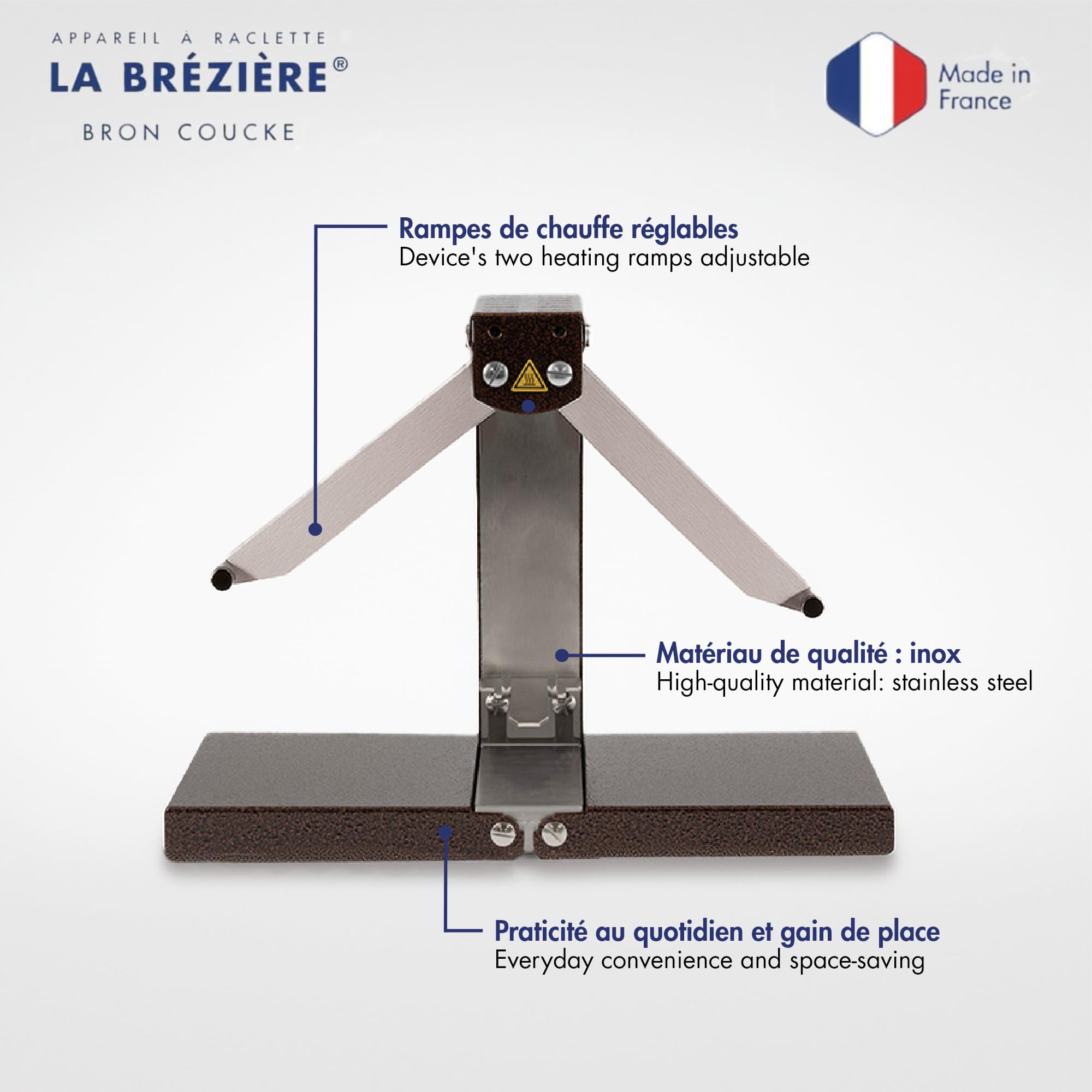 Raclette-Grill 1-6 Pers. – Louis Tellier Brézière® Signature Original – Langlebig & Einfach zu Reinigen – Höhenverstellbare Heizschienen für Traditionelles Raclette-Erlebnis