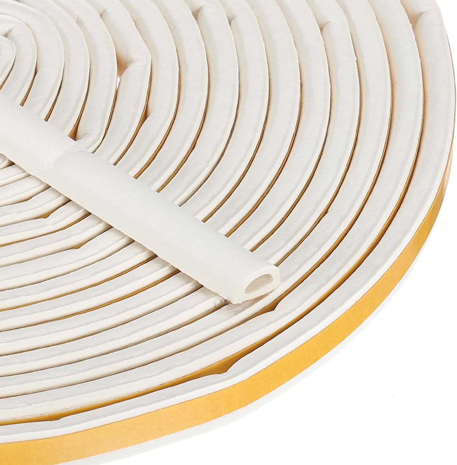 PATIKIL 20 ft D Shape Rubber Seal Strip, Self-Adhesive EPDM Rubber Door Weather Stripping for Boat, RV, Auto, Truck, Marine, Garage Doors/Window, W: 1/3", H: 5/16", Black/Yellow