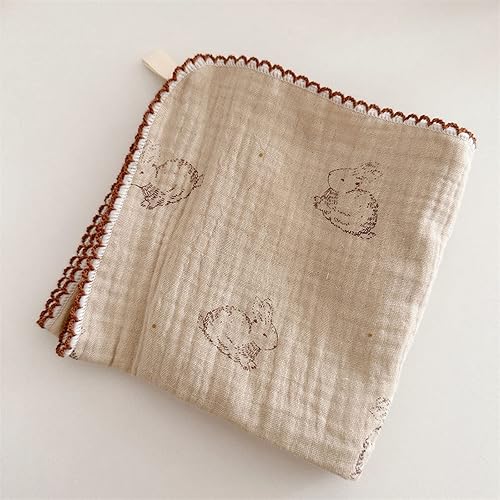 Miniatura 9 de BuLuTu Toallas de cocina de muselina 100 % algodón con bonito patrón de animales, suaves y superabsorbentes, trapos de limpieza, paquete de 4 paños